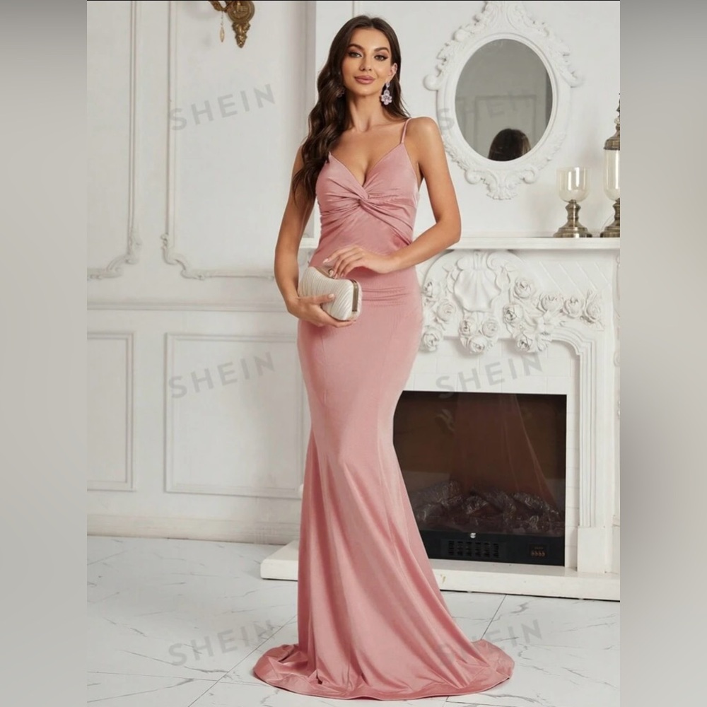 Elegant Pink Evening Gown